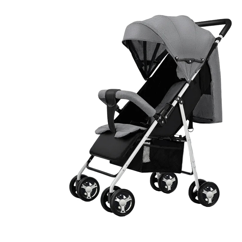 Leichter Baby Reisebuggy 2-in-1 – Faltbarer Kinderwagen, hellgrau / Minikauf.ch