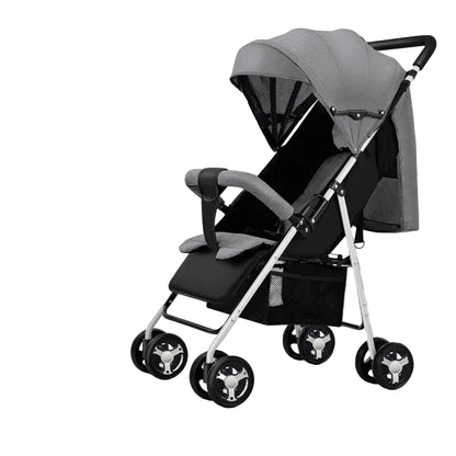 Leichter Baby Reisebuggy 2-in-1 – Faltbarer Kinderwagen, hellgrau / Minikauf.ch
