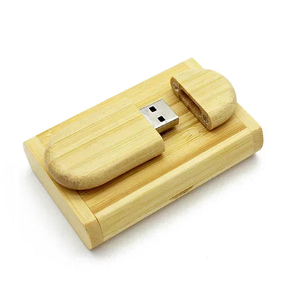 Personalisierter Holz USB Stick & Box mit Logo, Bambus / Minikauf.ch