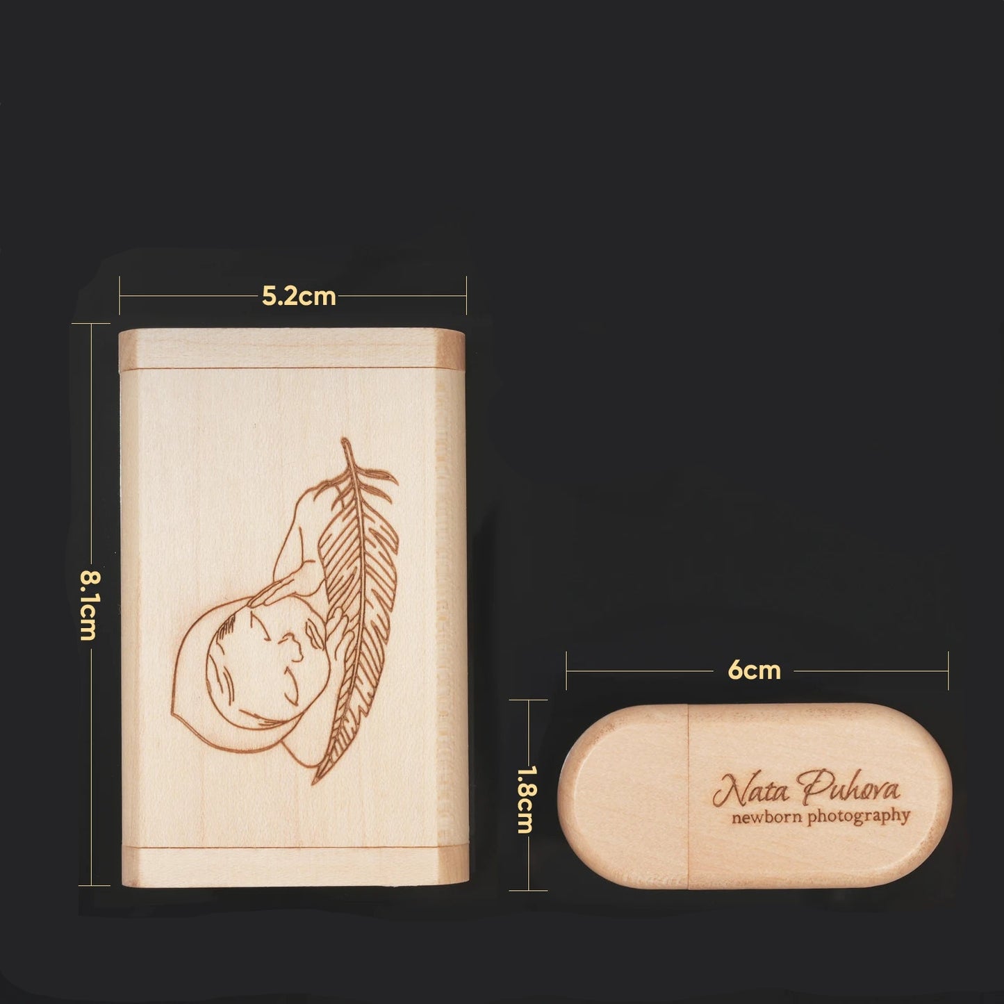 Personalisierter Holz USB Stick & Box mit Logo