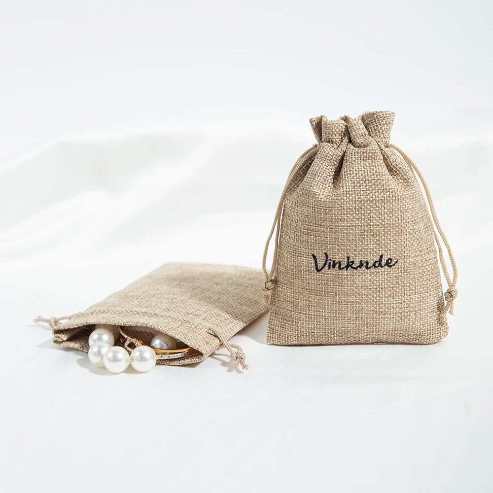 100 Stück Jute Geschenkbeutel mit Logo personalisierbar / Minikauf.ch