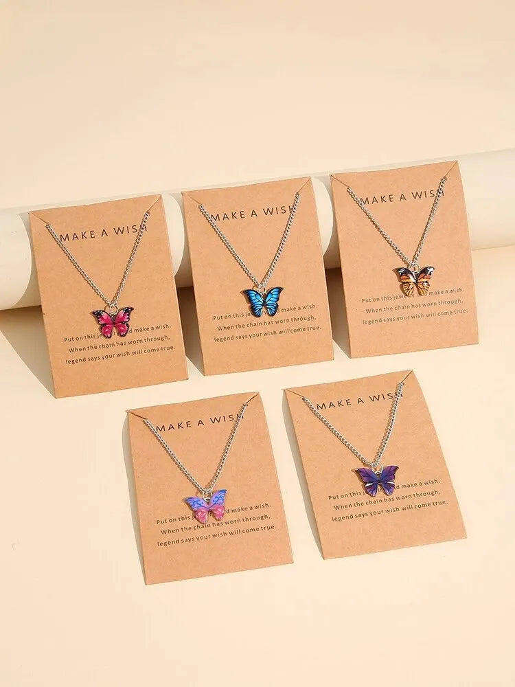 5 Pieces Butterfly Necklaces