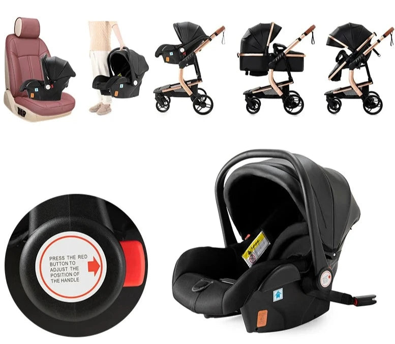 Tragbarer Leder Kinderwagen / Minikauf.ch