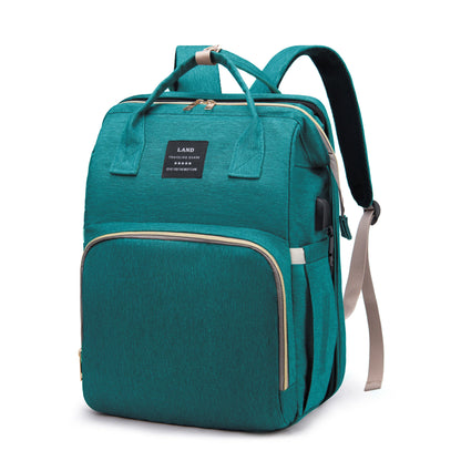 Mama-Rucksack mit Wickelstation, hellblau / Minikauf.ch