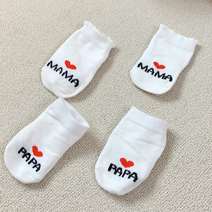 2 Paar Baby-Socken „I ❤️ Mama & Papa" / Minikauf.ch