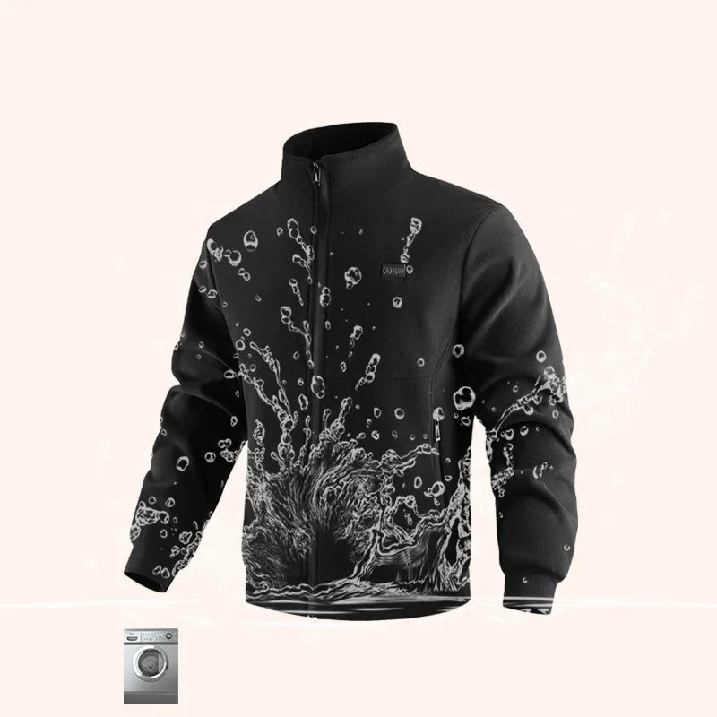Beheizbare 8 Zonen Polar-Fleece Winterjacke, schwarz / Minikauf.ch
