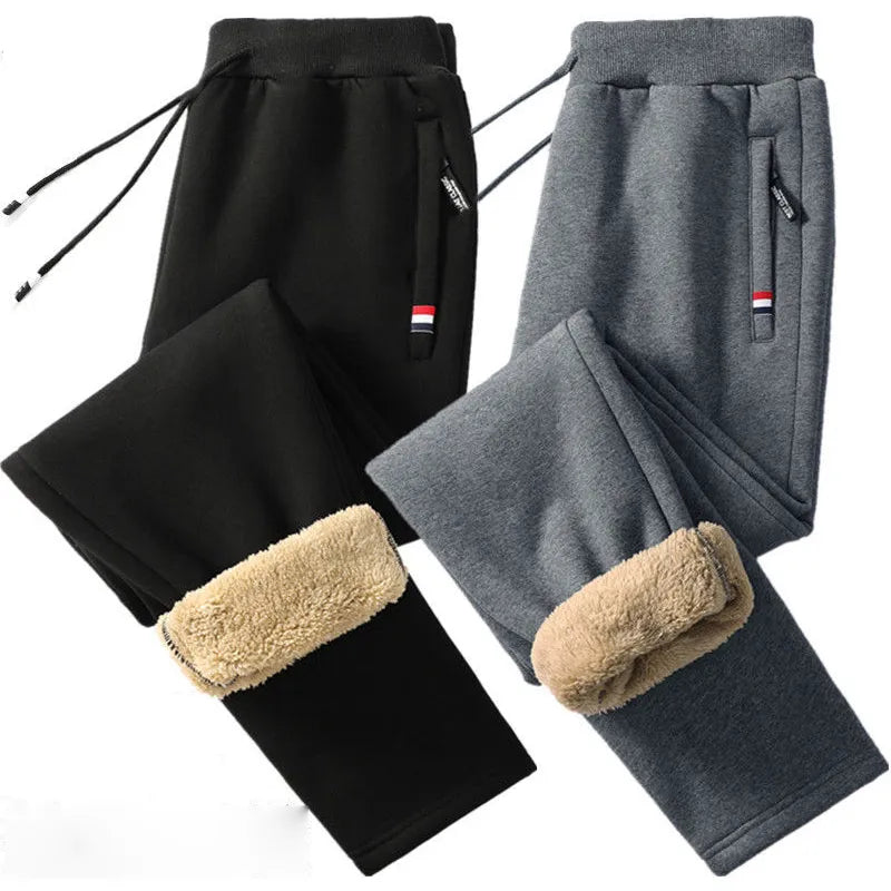 Winter Fleece Trainerhosen, schwarz & grau / Minikauf.ch