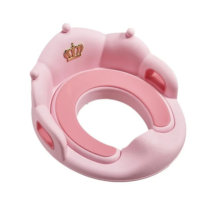 Kinder-Toilettensitz mit Griffen, Pink mit Krone / Minikauf.ch