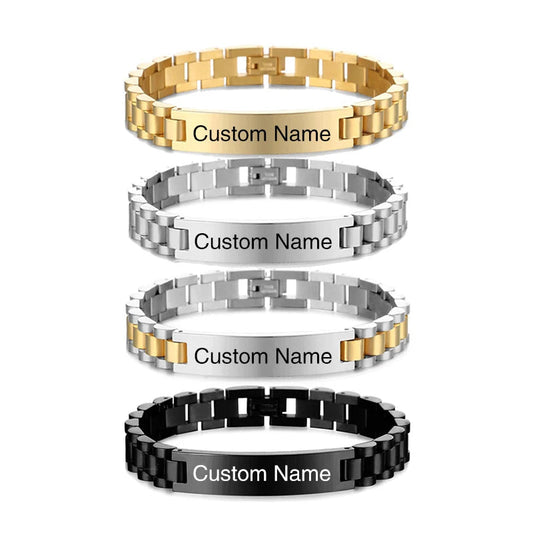 Personalisierbares Edelstahl-Armband mit Gravur / Minikauf.ch