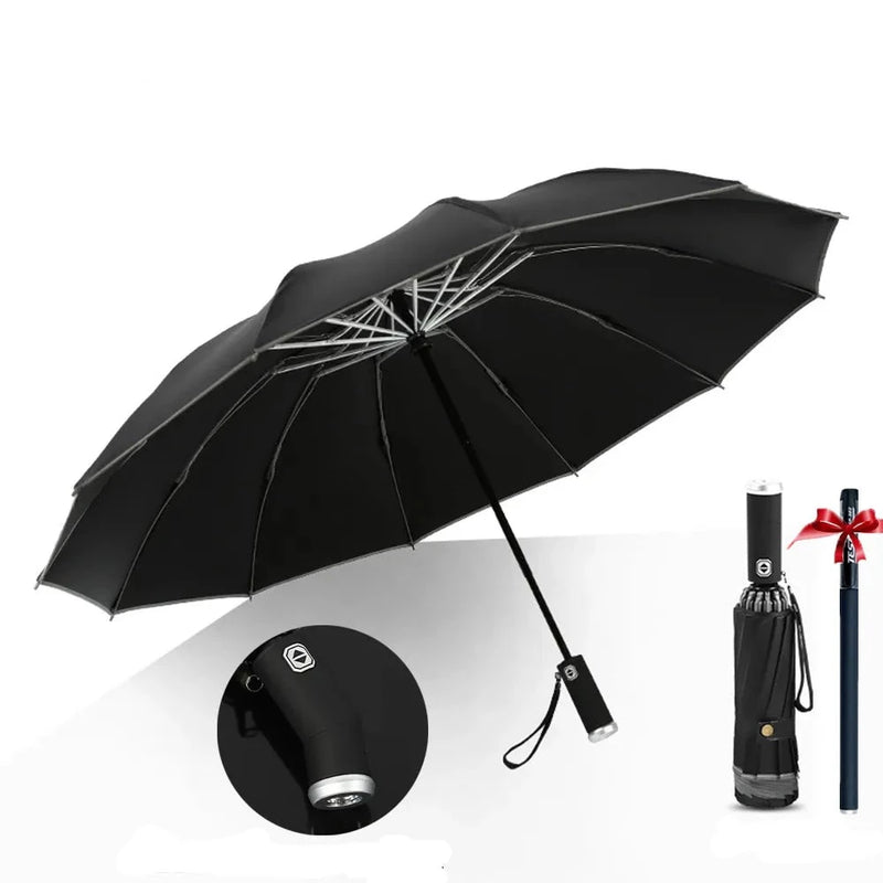Regenschirm mit LED-Taschenlampe