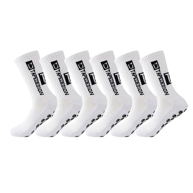 6 Paar rutschfeste Fussballsocken, Weiss / Minikauf.ch