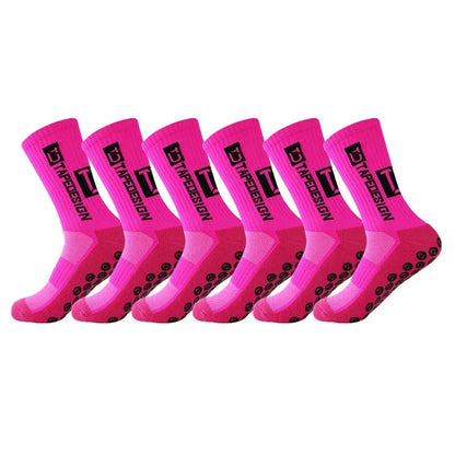 6 Paar rutschfeste Fussballsocken, Pink / Minikauf.ch