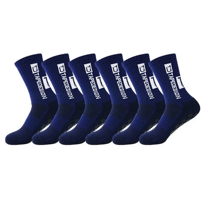 6 Paar rutschfeste Fussballsocken, Blau / Minikauf.ch