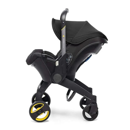 Leichter Kinderwagen mit Babyschale, schwarz / Minikauf.ch