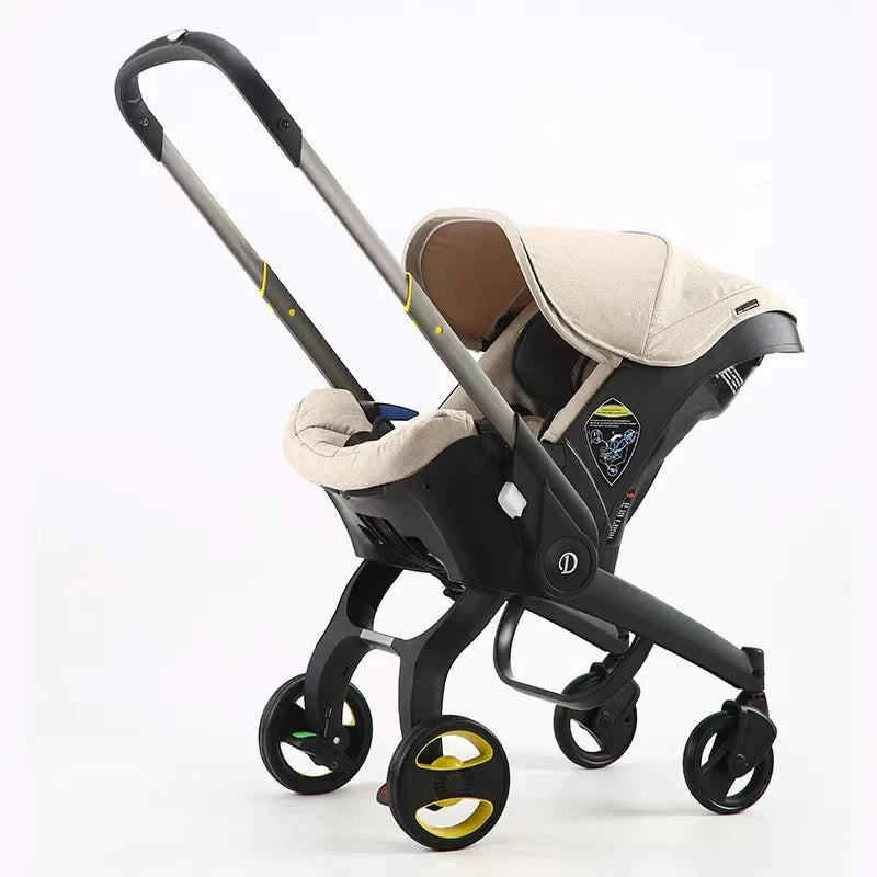 Leichter Kinderwagen mit Babyschale, pink / Minikauf.ch