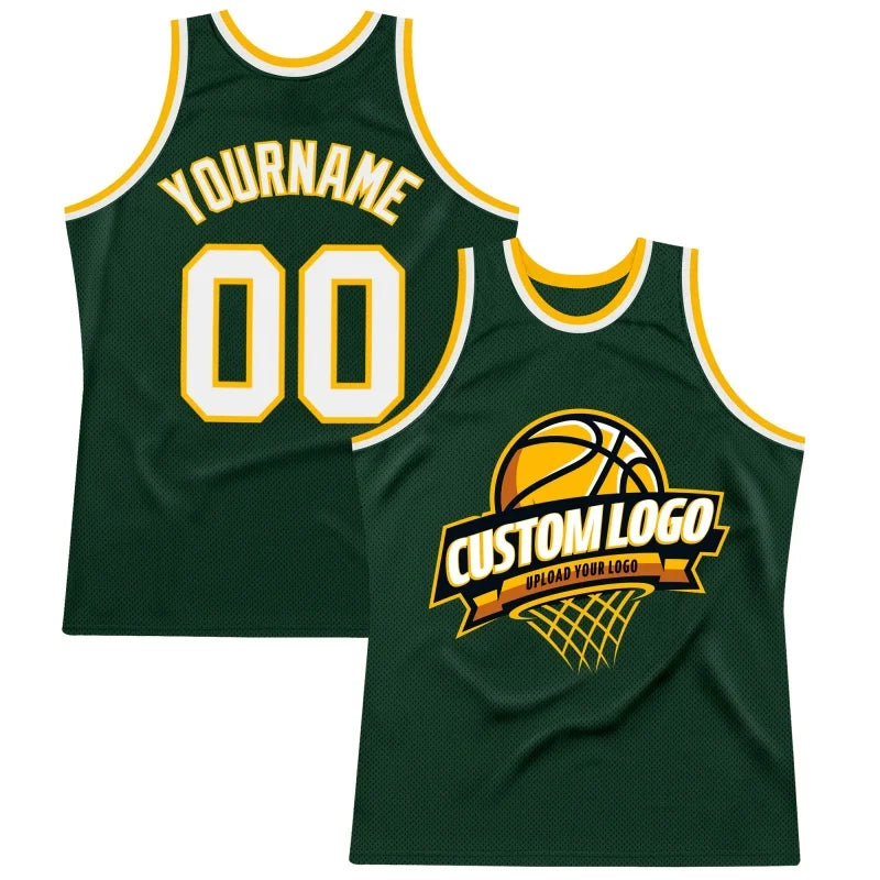 Personalisiertes Basketball Tanktop mit Name, Nummer & Logo, Grün / Minikauf.ch