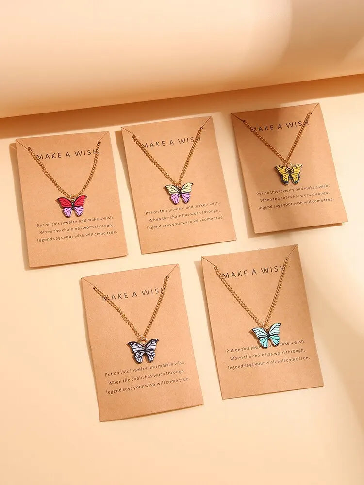 5 Stück Schmetterling Halsketten / Minikauf.ch