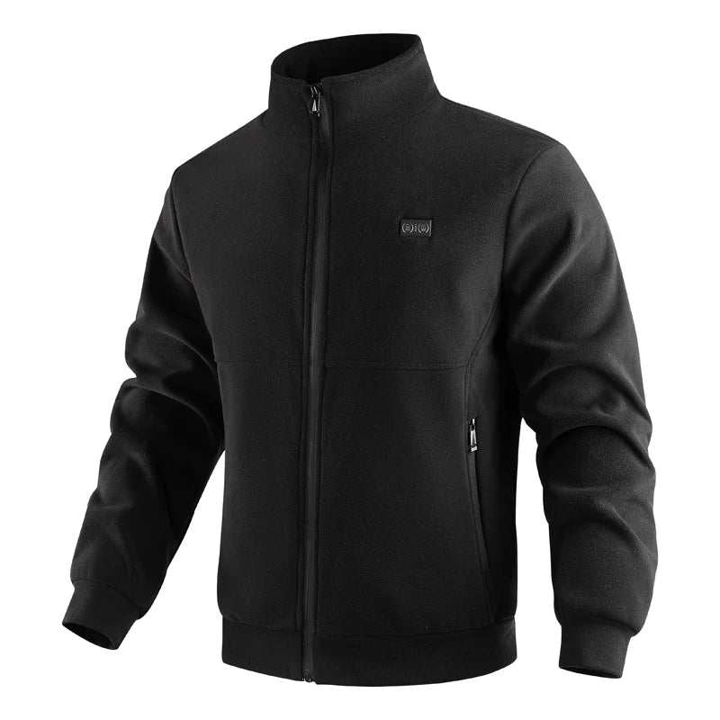 Beheizbare 8 Zonen Polar-Fleece Winterjacke, schwarz / Minikauf.ch