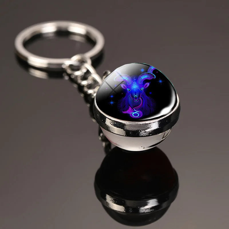 Glowing Glass Ball Keychain