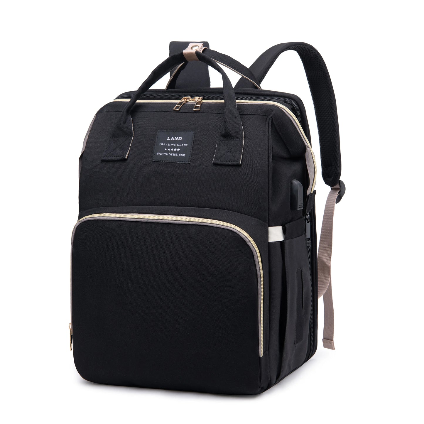Mama-Rucksack mit Wickelstation, schwarz / Minikauf.ch