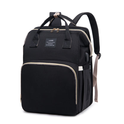 Mama-Rucksack mit Wickelstation, schwarz / Minikauf.ch
