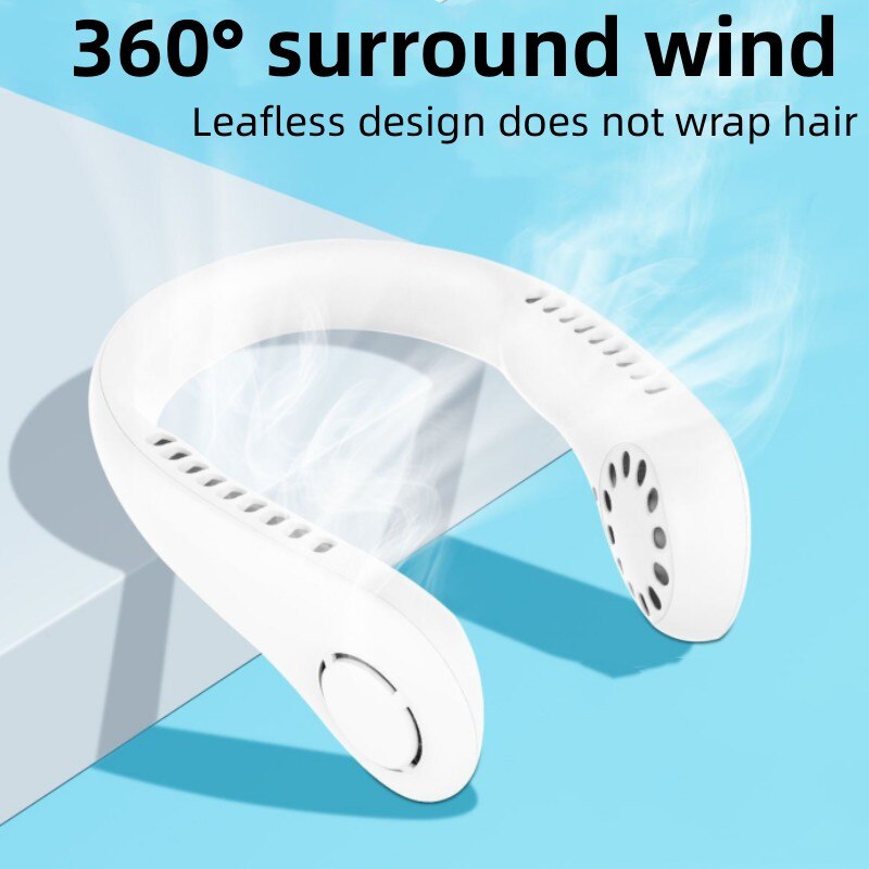 Portable USB Mini Neck Fan, white