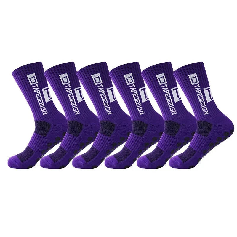 6 Paar rutschfeste Fussballsocken, Blau / Minikauf.ch