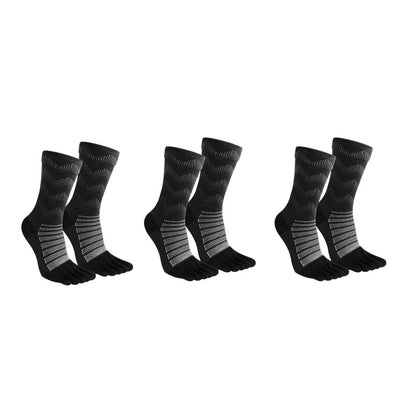 Merinowolle Zehensocken – Warm, Atmungsaktiv & Rutschfest, 3 Paar Schwarz / Minikauf.ch