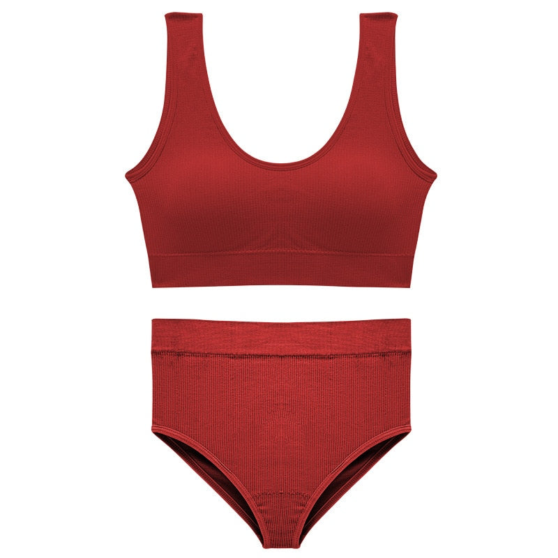 Push Up Sport Unterwäsche Set Frauen, rot / Minikauf.ch