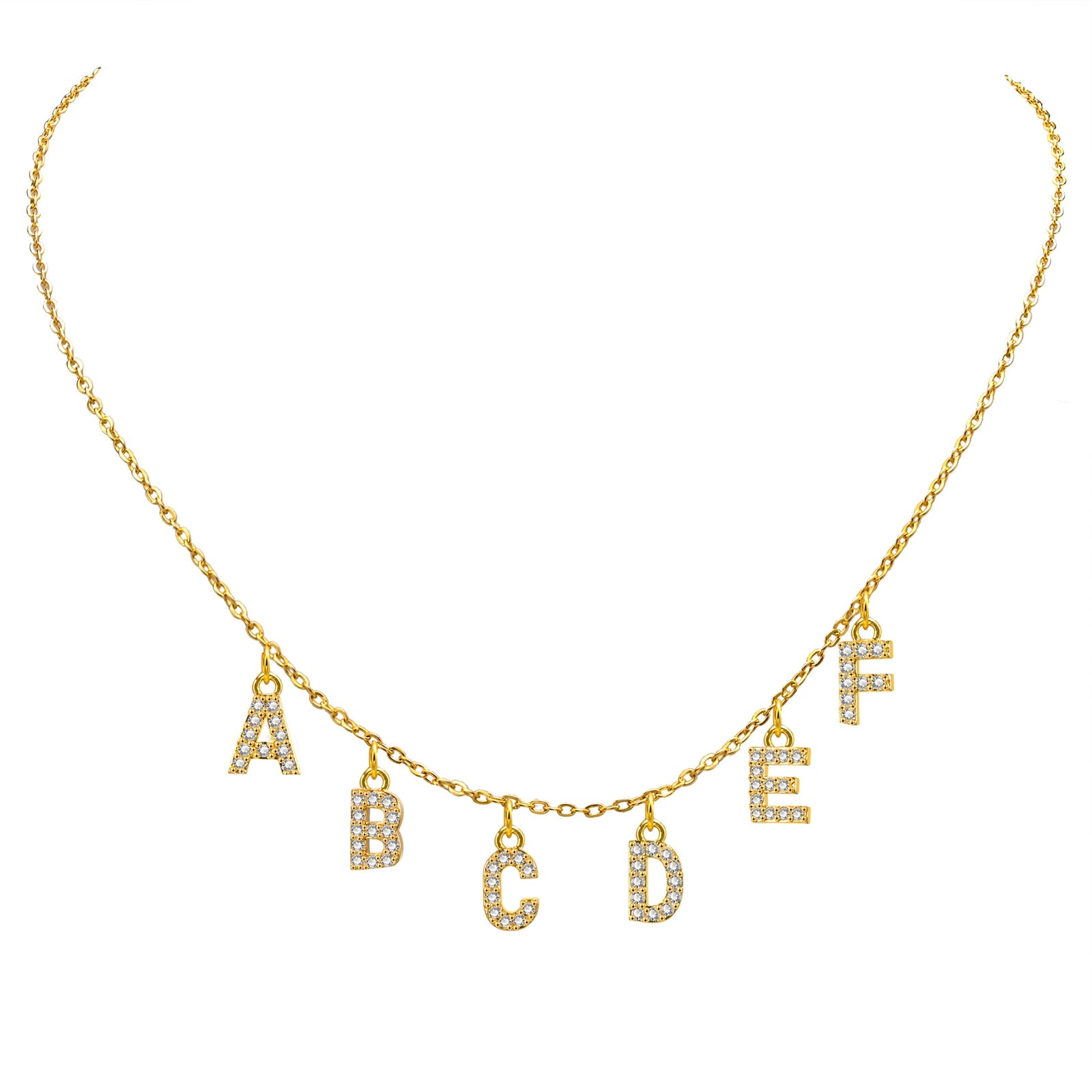 Personalisierte Buchstaben Halskette mit Namen, Gold / Minikauf.ch