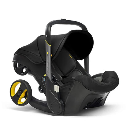 Leichter Kinderwagen mit Babyschale, schwarz / Minikauf.ch