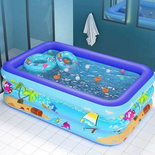Aufblasbarer Kinderpool mit Cartoon-Design / Minikauf.ch