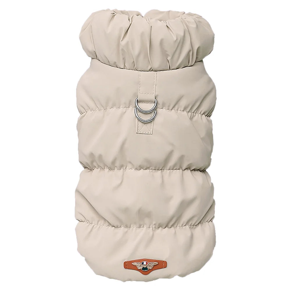 Warme Hundejacke – Gepolstert & Winddicht, Khaki / Minikauf.ch