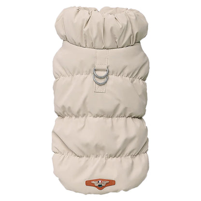 Warme Hundejacke – Gepolstert & Winddicht, Khaki / Minikauf.ch