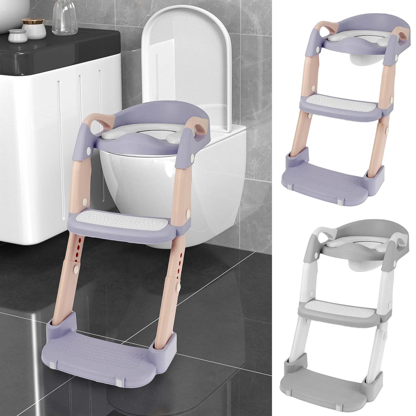 Kinder-Toilettensitz mit Treppe – Höhenverstellbar & Klappbar / Minikauf.ch