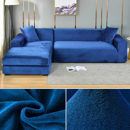 Plush Stretch Sofa Cover, solid Color