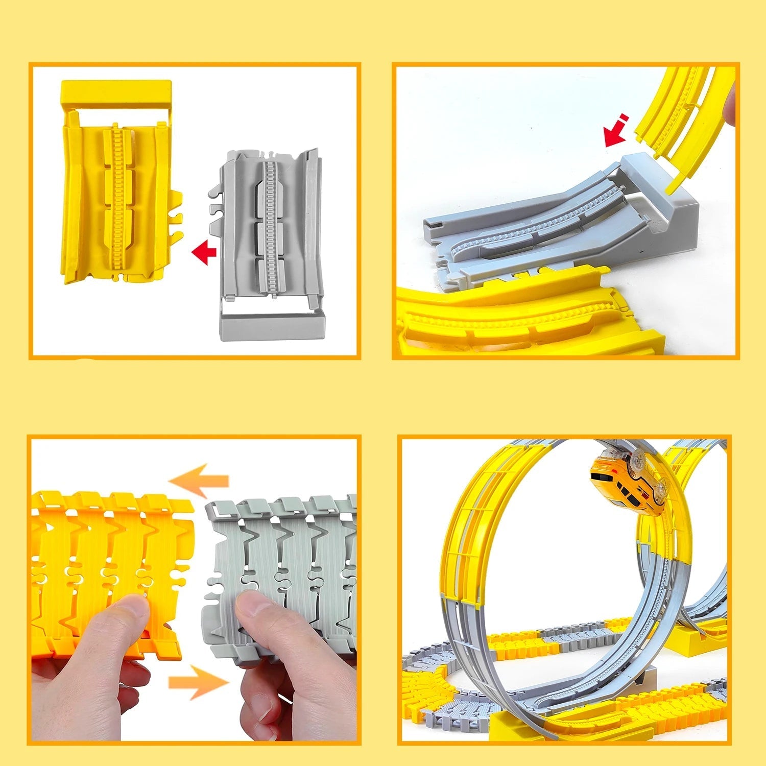 Elektrische flexible Montessori-Rennbahn mit Looping / Minikauf.ch