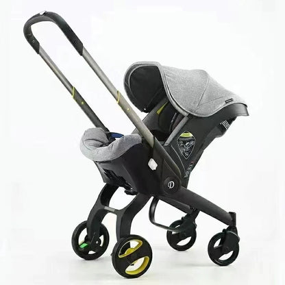 Leichter Kinderwagen mit Babyschale, grau / Minikauf.ch