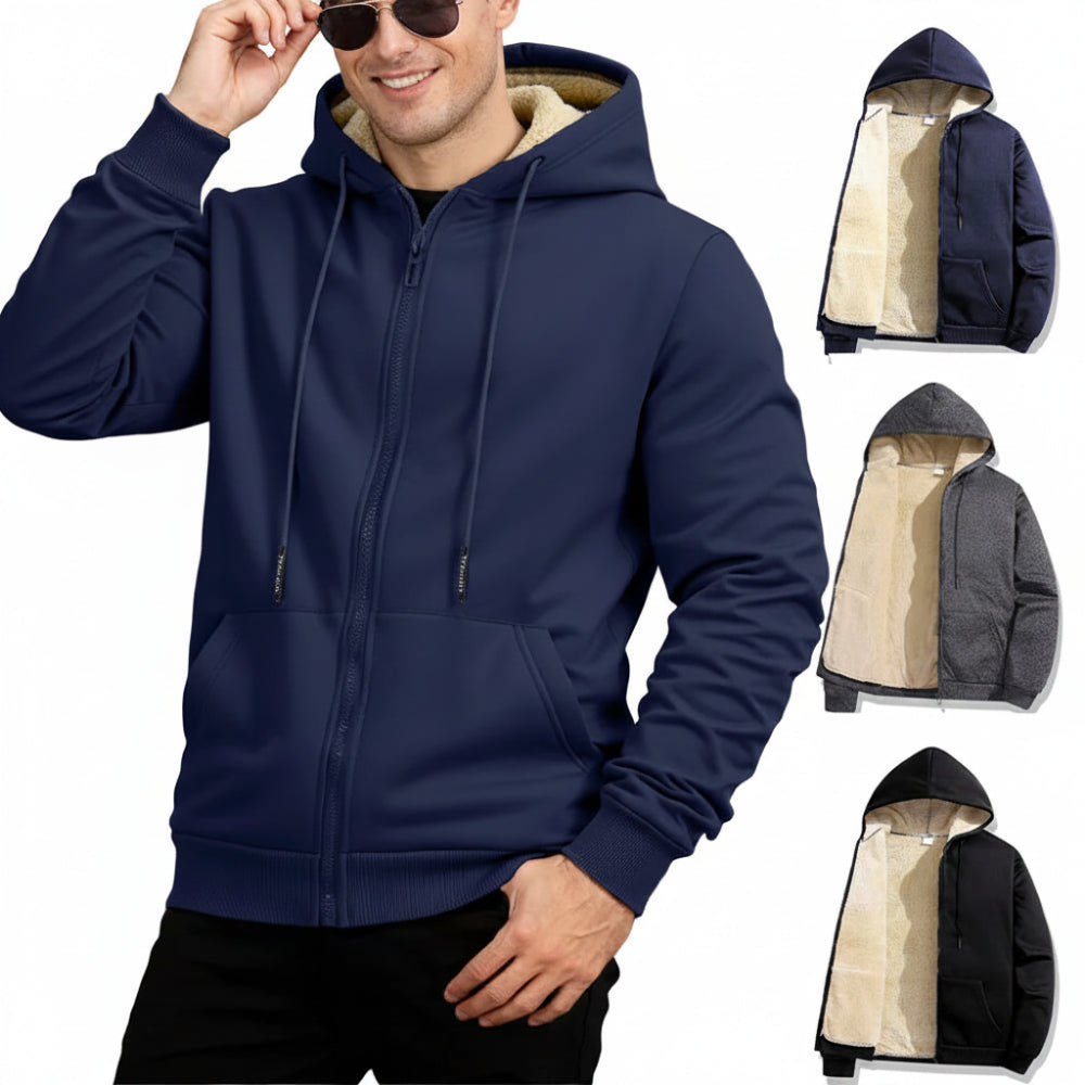 Herren Fleece Winterjacke, Kapuze & Reissverschluss / Minikauf.ch