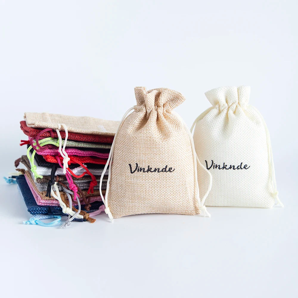 100 Stück Jute Geschenkbeutel mit Logo personalisierbar / Minikauf.ch