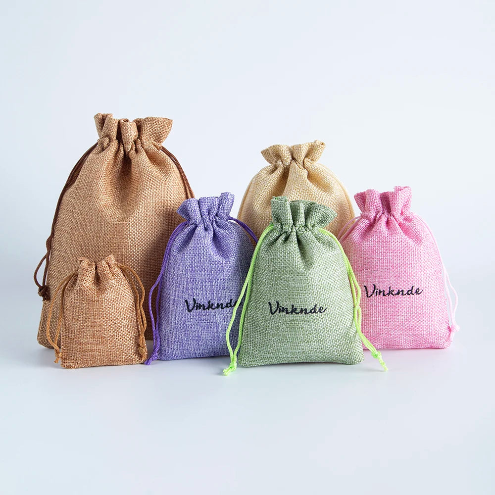 100 Stück Jute Geschenkbeutel mit Logo personalisierbar / Minikauf.ch