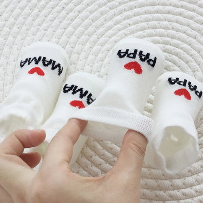 2 Paar Baby-Socken „I ❤️ Mama & Papa" / Minikauf.ch