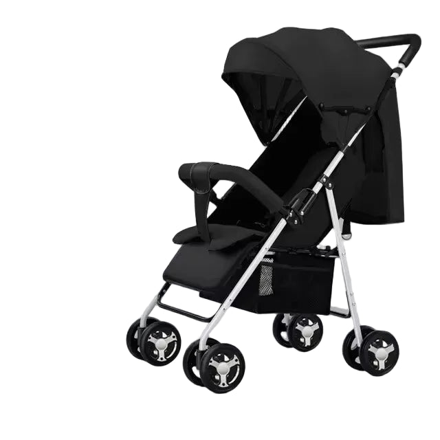 Leichter Baby Reisebuggy 2-in-1 – Faltbarer Kinderwagen, schwarz / Minikauf.ch