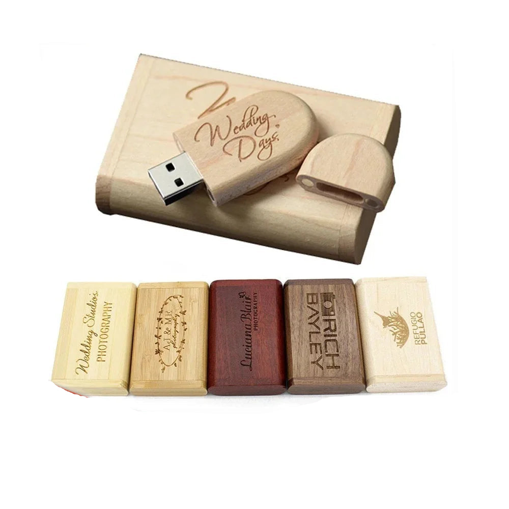 Personalisierter Holz USB Stick & Box mit Logo / Minikauf.ch