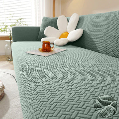 Stretch Jacquard Sofabezug - 1-5 Sitzer & Ecksofa, Matcha / Minikauf.ch