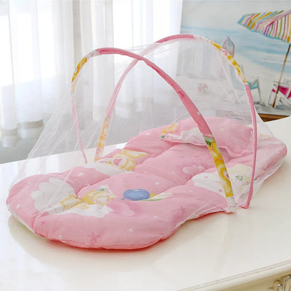 Faltbares Babybett mit Moskitonetz, Pink / Minikauf.ch