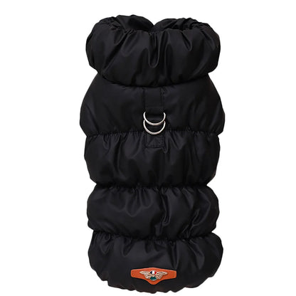 Warme Hundejacke – Gepolstert & Winddicht, Schwarz / Minikauf.ch