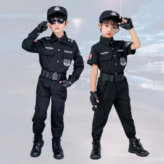 Schwarzes Kinder Polizisten Kostüm / Minikauf.ch