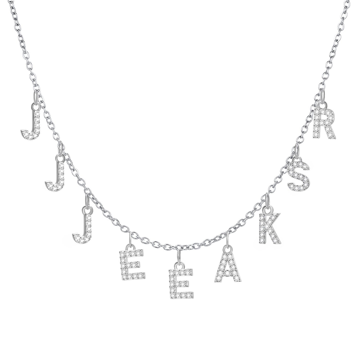 Personalisierte Buchstaben Halskette mit Namen, Silber / Minikauf.chPersonalisierte Buchstaben Halskette mit Namen, Silber / Minikauf.ch