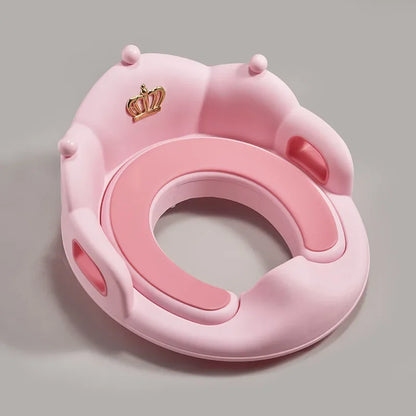 Kinder-Toilettensitz mit Griffen, Pink mit Krone / Minikauf.ch